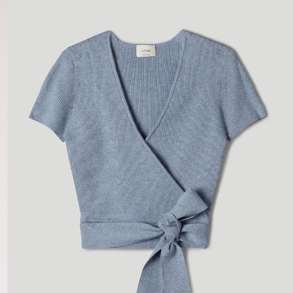 Wilfred Gray/Blue Wrap Top ( all tied up top Ardoise Blue) - Picture 4 of 4